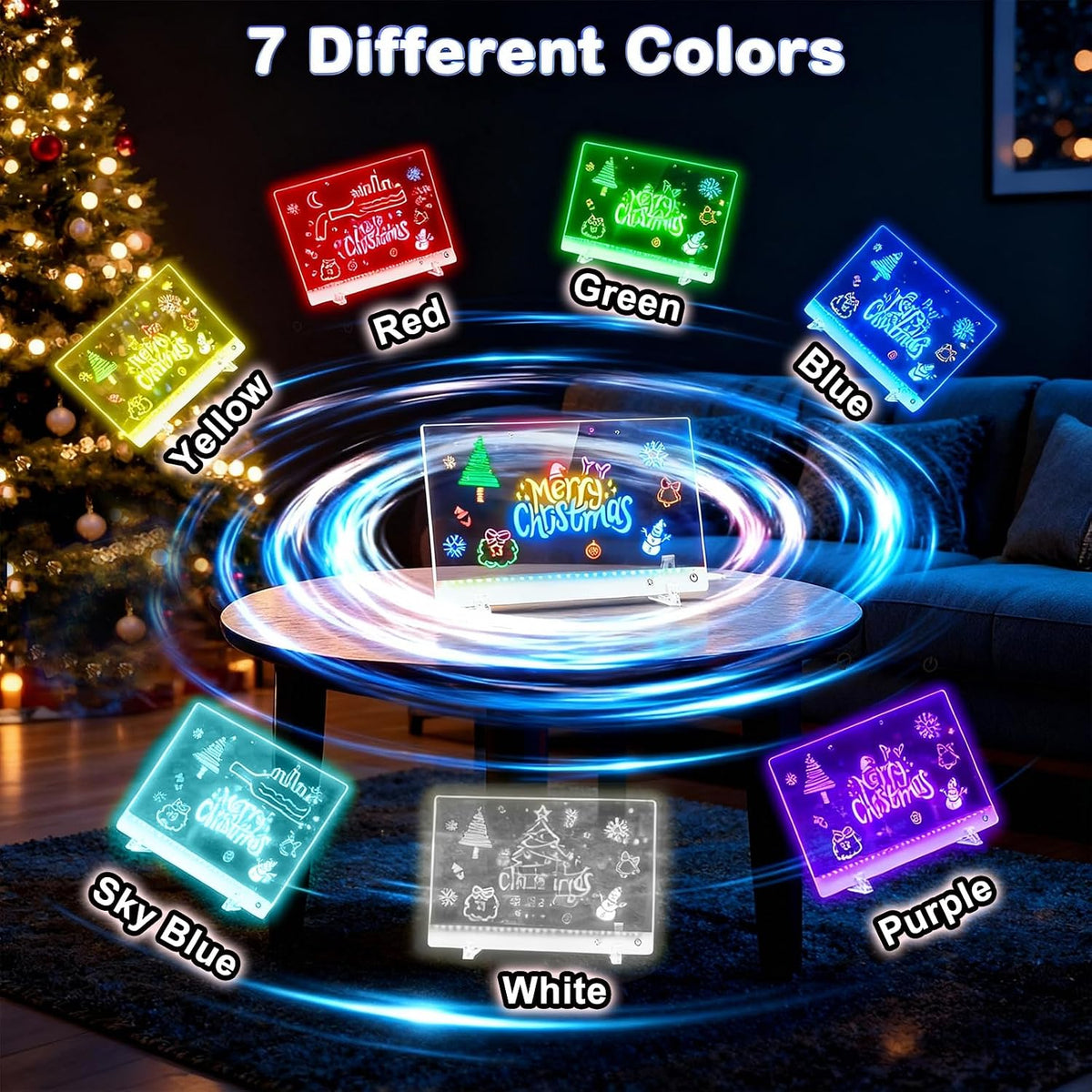 Led Drawing Board with 13 Light Effects, 17" Rechargeable Glow Doodle LED Note Board with Colors, Neon Light up Drawing Tablet Gifts for Kids for Education Birthday Christmas Gift Ideas