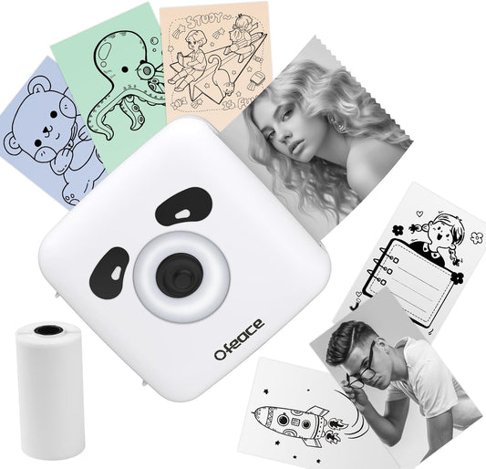Portable Thermal Printer TP6S for Iphone and Android Phone, 300DPI Wireless Bluetooth Small Thermal Inkless Mini Sticker Printer for Pictures, Travel, Label, DIY, Kids Gifts