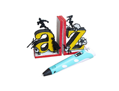 P1 3D Printing Pen with Display - Includes 3D Pen, 3 Starter Colors of PLA Filament, Stencil Book + Project Guide, and Charger