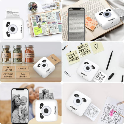 Portable Thermal Printer TP6S for Iphone and Android Phone, 300DPI Wireless Bluetooth Small Thermal Inkless Mini Sticker Printer for Pictures, Travel, Label, DIY, Kids Gifts